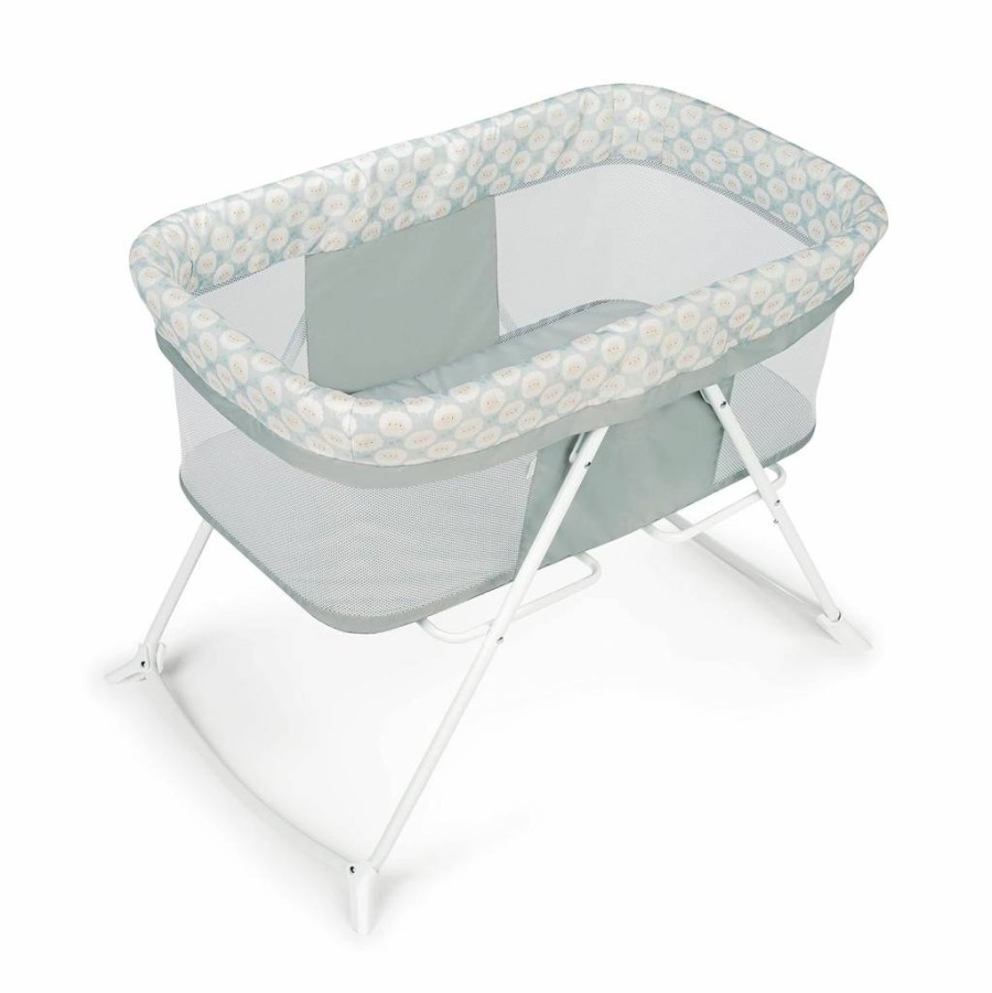 Ingenuity Fletcher Portable Foldable Rocking Bassinet - Lightweight Travel Crib for Babies