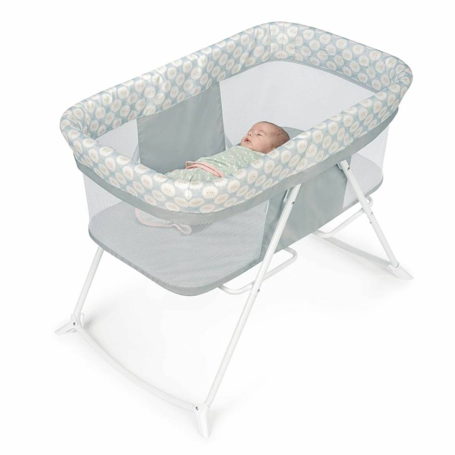 Ingenuity Fletcher Portable Foldable Rocking Bassinet - Lightweight Travel Crib for Babies