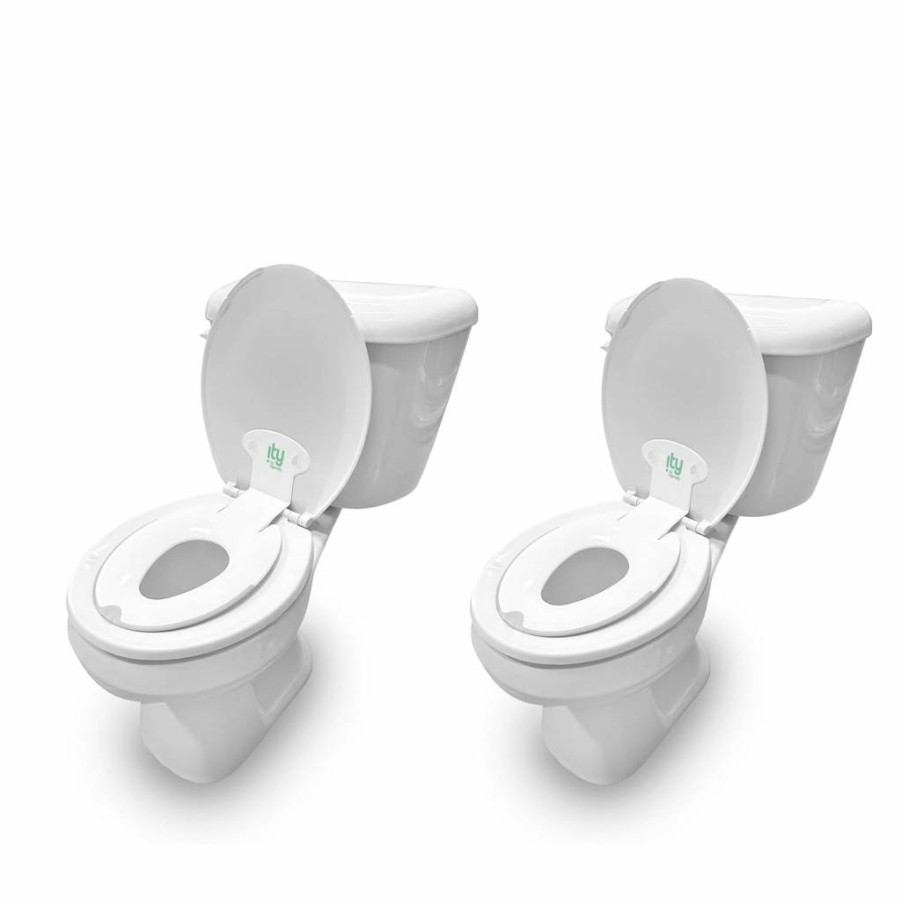 Ingenuity Ready Set Go Potty Training Toilet for Toddlers 18+ Months, Removable Bowl with Non-Skid Base, Wide Stable Design in White & Grey