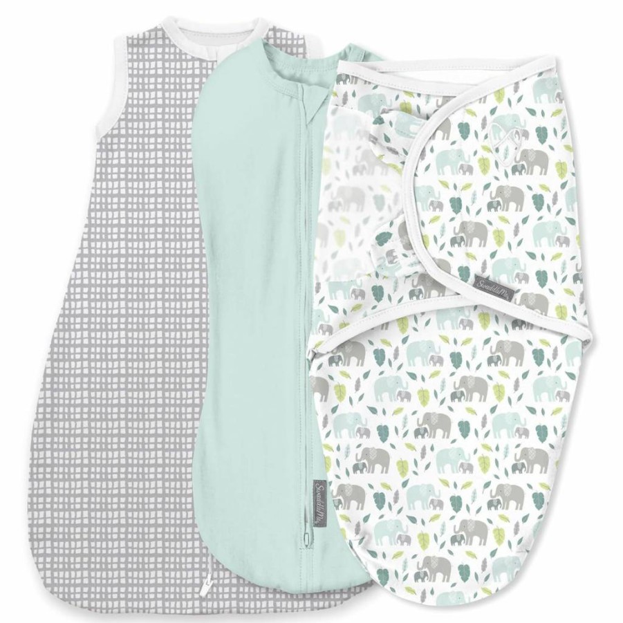 SwaddleMe Original Swaddle 3-Pack for Babies 0-3 Months (5-14 lbs) – Pod, Night Sack & Comfort Pack – Little Bees Design