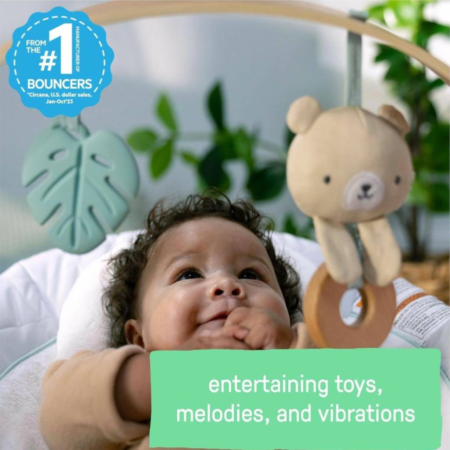 Ingenuity Landry The Lion Baby Bouncer Seat with Soothing Vibration, Calming Music & Adjustable Features for Newborns & Infants