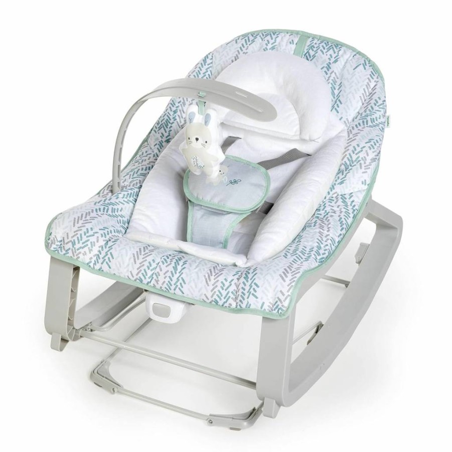 Ingenuity Grow With Me 3-in-1 Baby Bouncer, Rocker & Seat with Vibrations & Toy Bar – Adjustable for Infants to Toddlers (0-30 Months, Up to 40 lbs) – Weaver Design