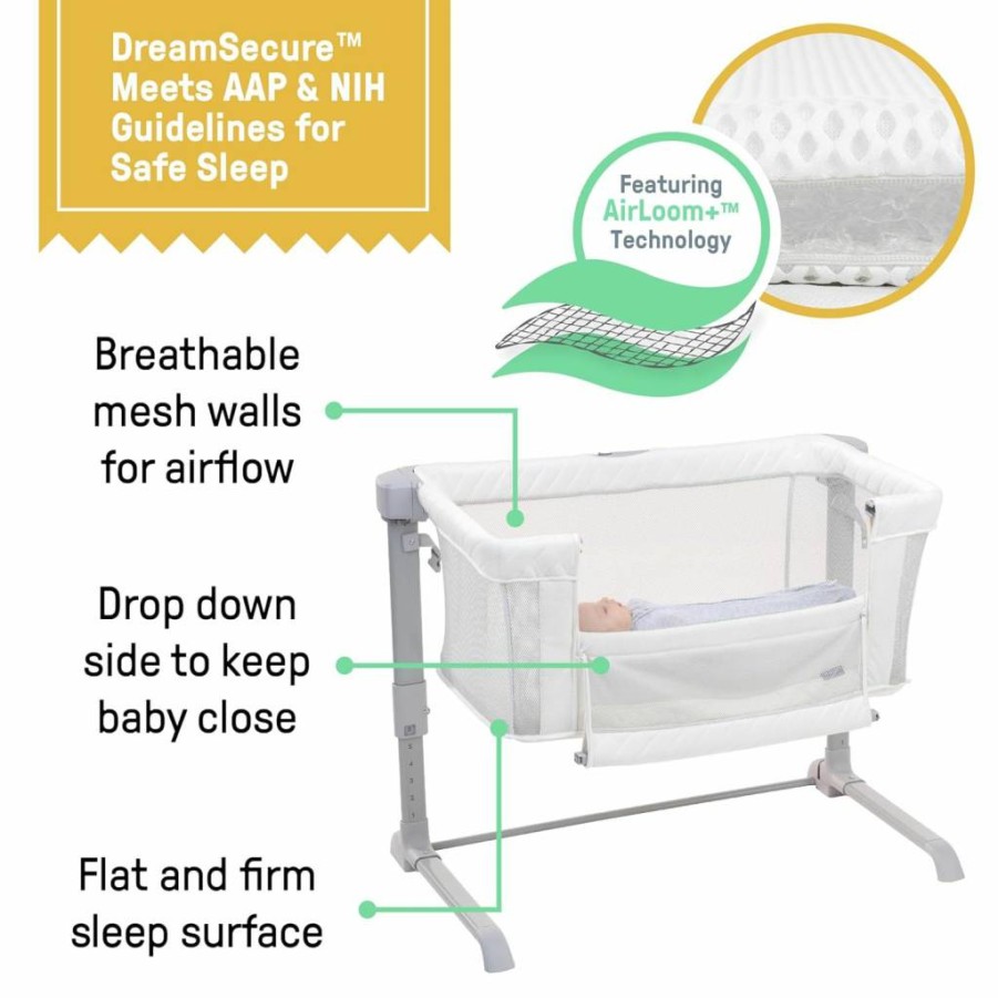 Ingenuity Dream Hero 3-in-1 Convertible Bassinet & Crib for Newborn to Toddler, Grey Constellation Design, Adjustable Height, Portable Co-Sleeper