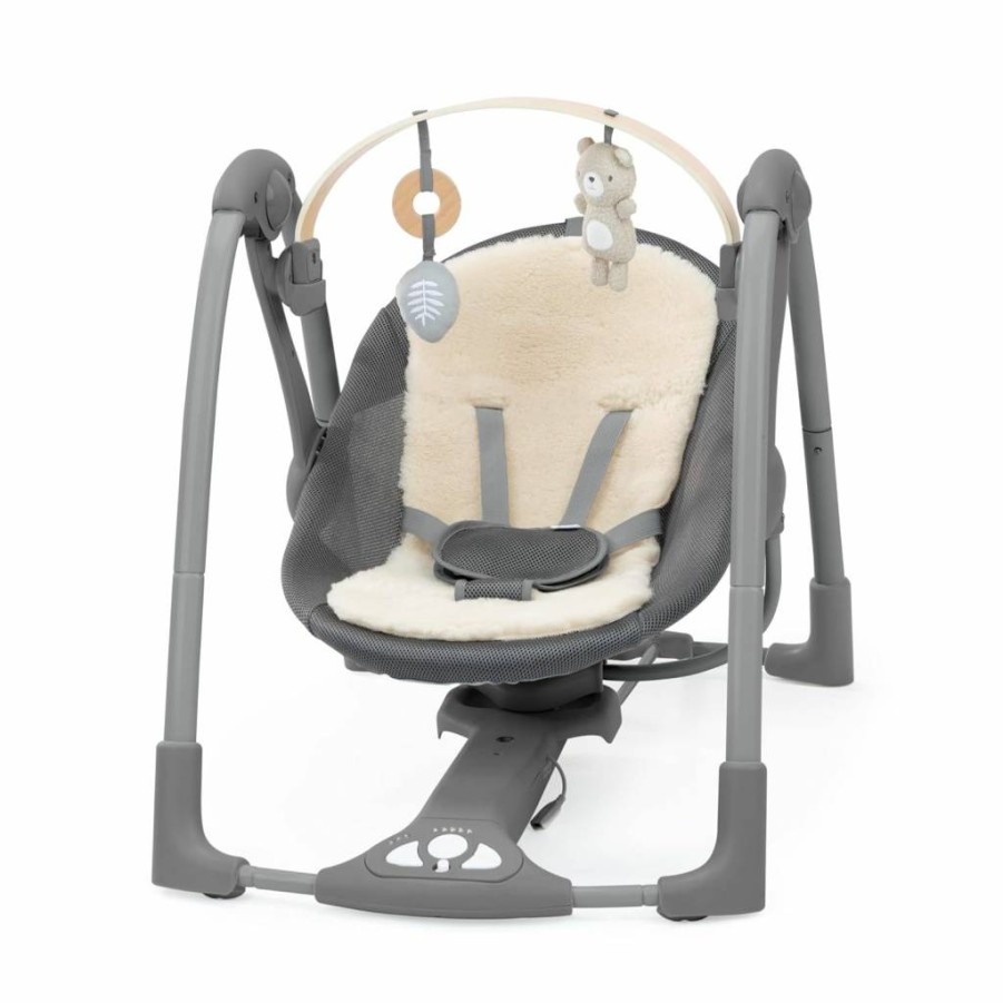 Ingenuity Convertme 2-in-1 Portable Baby Swing & Infant Seat with Vibrations, Nature Sounds – Lightweight & Automatic for Newborns 0-9 Months (6-20 lbs) – Wimberly Design