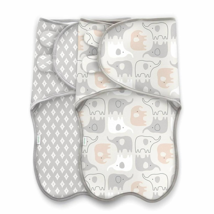Ingenuity Adjustable Baby Swaddle Set - Easy-Wrap 2-Pack for Newborns, Grazer Design