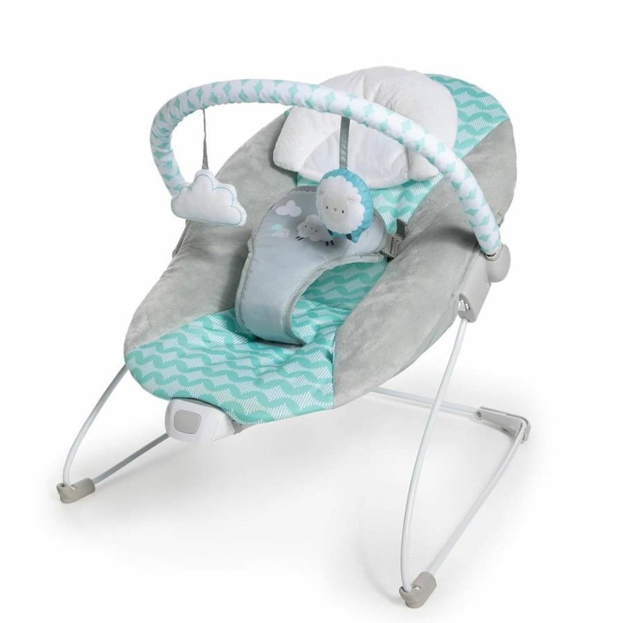 Ingenuity Baby Bouncer Seat - Vibrating Deluxe Bouncer for Infants 0-6 Months, Supports Up to 20 lbs (Goji Berry Design)