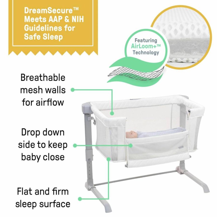 Ingenuity Dream Hero 3-in-1 Convertible Bassinet & Crib for Newborn to Toddler, Grey Constellation - Adjustable Co-Sleeper Bed, Unisex Baby Nursery Furniture