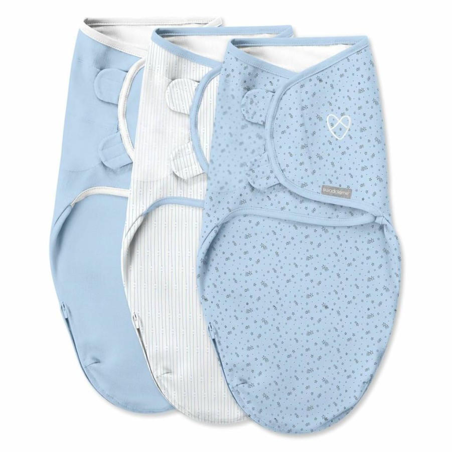 SwaddleMe Baby Swaddle 3-Pack, Small/Medium 0-3 Months, 7-14 lbs, Easy Change Zipper - Zebra Botanical Design
