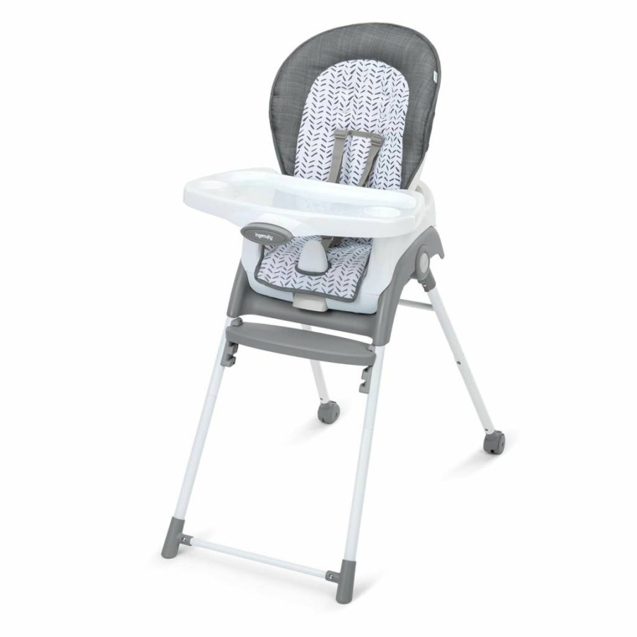 Ingenuity Trio 6-in-1 Foldable Baby High Chair - Convertible Toddler Seat with Adjustable Height, Portable Design for Ages 6 Months to 5 Years (Endless Blooms)